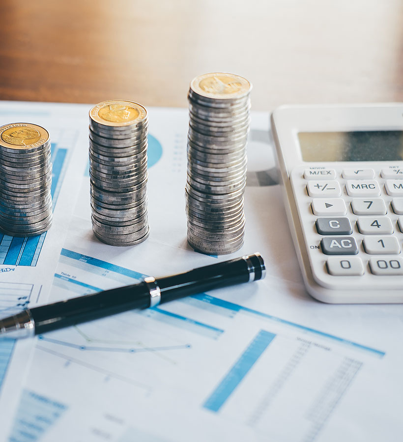 Monedas y calculadora