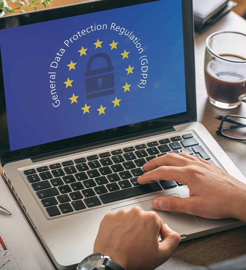 Portátil mostrando página de GDPR